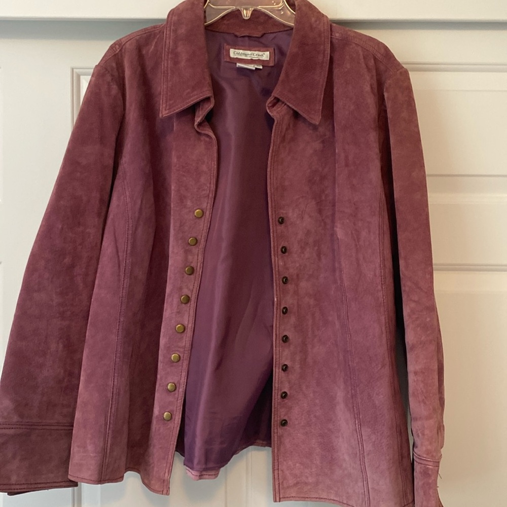 Coldwater Creek Rose Suede Snap-front Jacket